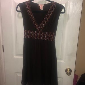 Brown v cut skater dress